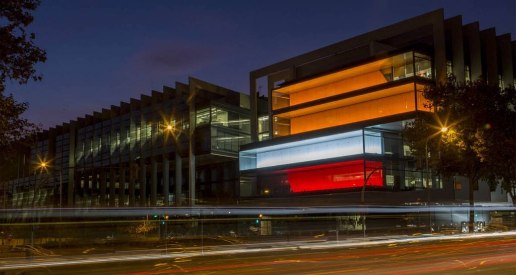 Repsol campus at night