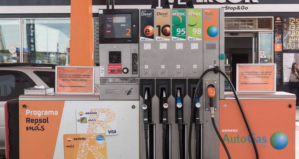 Gas pump at a Repsol service station