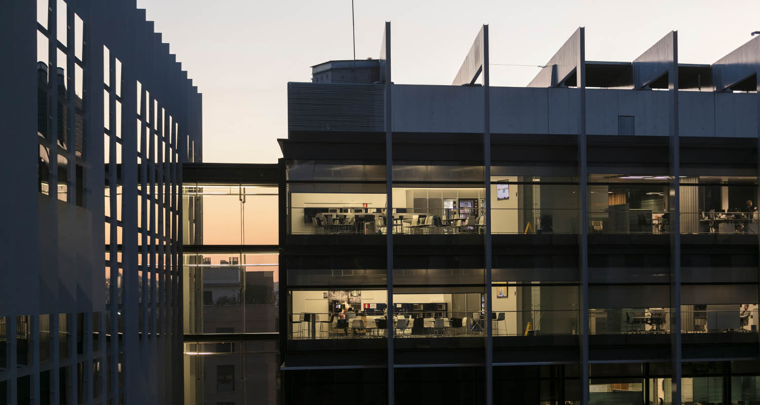 Repsol campus at night